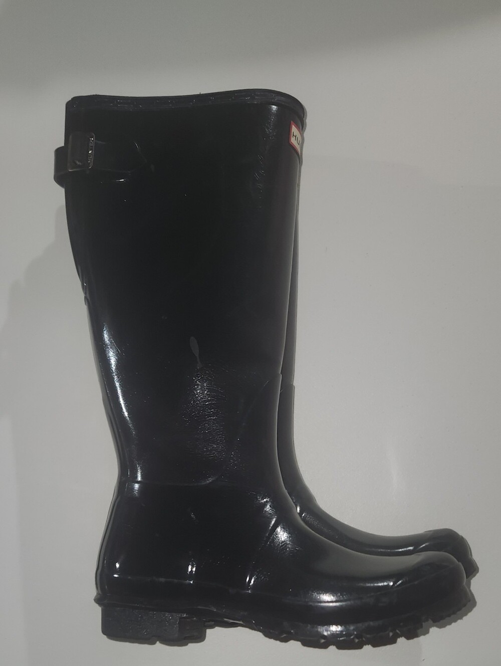 Hunter Women's Black Tall Gloss Rain Boots Size 7 - Picture 11 of 12